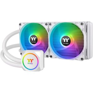 TODO: Thermaltake TH240 ARGB Sync Snow Edition – Dissipatore per CPU, Sistema di Raffreddamento a Liquido All-in-One da 240mm con Ventole ARGB da 120mm, Colore Bianco [CL-W301-PL12SW-A]