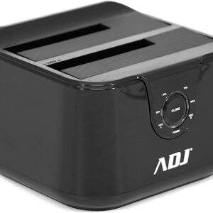 TODO: ADJ Docking Station USB 3.0 Per HDD 3.5" 2.5" SATA I/II/III, Alimentatore Esterno, Supporta fino a 8 TB, Compatibile con Win/Mac, Nero