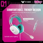 ASUS TUF Gaming H1 Gen II Hatsune Miku Edition – Cuffie Gaming USB, 40mm Essence, Surround 7.1, Microfono TeamSpeak - immagine 5