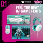 ASUS TUF Gaming H1 Gen II Hatsune Miku Edition – Cuffie Gaming USB, 40mm Essence, Surround 7.1, Microfono TeamSpeak - immagine 7