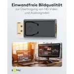 Goobay 51719 – Adattatore DisplayPort a HDMI Femmina WUXGA 1920×1200 con Audio, Contatti Dorati e Blocco Meccanico - immagine 6
