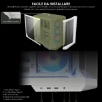 MSI MAG PANO 100R PZ – Case Gaming Mid Tower, ATX, Panoramico 270°, 4 Ventole ARGB, Supporto Radiatori 360mm - immagine 10