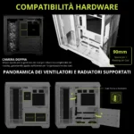 MSI MAG PANO 100R PZ – Case Gaming Mid Tower, ATX, Panoramico 270°, 4 Ventole ARGB, Supporto Radiatori 360mm - immagine 7
