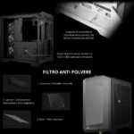 MSI MAG PANO 100R PZ – Case Gaming Mid Tower, ATX, Panoramico 270°, 4 Ventole ARGB, Supporto Radiatori 360mm - immagine 8