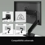 ARCTIC X1-3D – Braccio Monitor con Gas Lift fino a 40" / 43" Ultrawide, VESA 75/100, Regolabile 3D - immagine 11