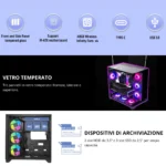 Itek DARK CAVE PANO - Gaming Case Mid Tower ATX con 4 Ventole ARGB - immagine 3