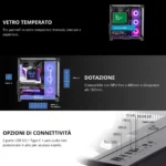 Itek DARK CAVE PANO - Gaming Case Mid Tower ATX con 4 Ventole ARGB - immagine 4