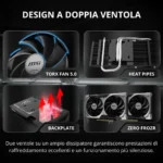 MSI GeForce RTX 5060 Ti 8G VENTUS 2X OC PLUS – Scheda video NVIDIA Blackwell, DLSS 4, Ray Tracing, Dual Fan StormForce, SFF-Ready - immagine 4