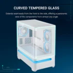 ASUS Prime AP202 ARGB White – Case mATX panoramico con vetro temperato curvo e illuminazione ARGB Aura Sync - immagine 3