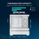 ASUS Prime AP202 ARGB White – Case mATX panoramico con vetro temperato curvo e illuminazione ARGB Aura Sync - immagine 6