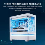 ASUS Prime AP202 ARGB White – Case mATX panoramico con vetro temperato curvo e illuminazione ARGB Aura Sync - immagine 8