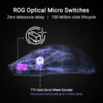 ASUS ROG Harpe Ace Extreme – Mouse Gaming Wireless Ultra-Leggero in Fibra di Carbonio da 47 g, 8000 Hz, Sensore 42.000 DPI - immagine 7