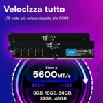 Crucial 16GB DDR5 5600MHz CL46 – Memoria RAM U-DIMM Desktop ad Alte Prestazioni - immagine 2