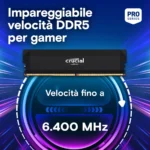 Crucial Pro DDR5 64GB (2×32GB) 6000MHz CL40 OC – Memoria RAM U-DIMM Gaming XMP 3.0 / AMD EXPO - immagine 2
