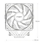 FSP MP7-WA – Dissipatore CPU asd Aria ARGB con 6 Heat Pipes, Doppia Ventola 120mm e Design Offset - immagine 9