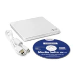 Hitachi-LG GP60 – Masterizzatore DVD Esterno Slim USB 2.0 8x per Windows e Mac (Bianco) - immagine 3