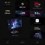 ASUS ROG Strix XG279CNS – Monitor Gaming 27” FHD, Fast IPS, 380Hz, 0.3ms, DisplayHDR 400, 110% sRGB, G-Sync, FreeSync - immagine 3