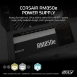 CORSAIR RM850e (2025) – Alimentatore ATX 850W Modulare ATX 3.1 PCIe 5.1 Cybenetics Gold con 12V-2x6 per GPU - immagine 7