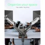 ICY BOX IB-MS204-T – Supporto da Scrivania per Doppio Monitor fino a 32", VESA 75/100, Bracci Regolabili - immagine 4