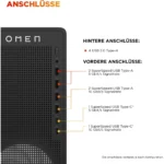 HP OMEN 16L Gaming Desktop TG03-0186ng – PC Gaming Ryzen 7 8700F, RTX 5060 Ti 16GB, 32GB DDR5, SSD 1TB, Windows 11 Pro - immagine 6