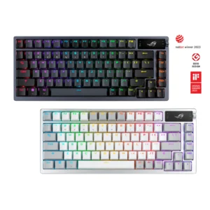 ASUS ROG Azoth – Tastiera Meccanica Gaming 75% Wireless RGB con Display OLED, Switch ROG NX Hot-Swap, Gasket Mount, Aura Sync e Layout Italiano