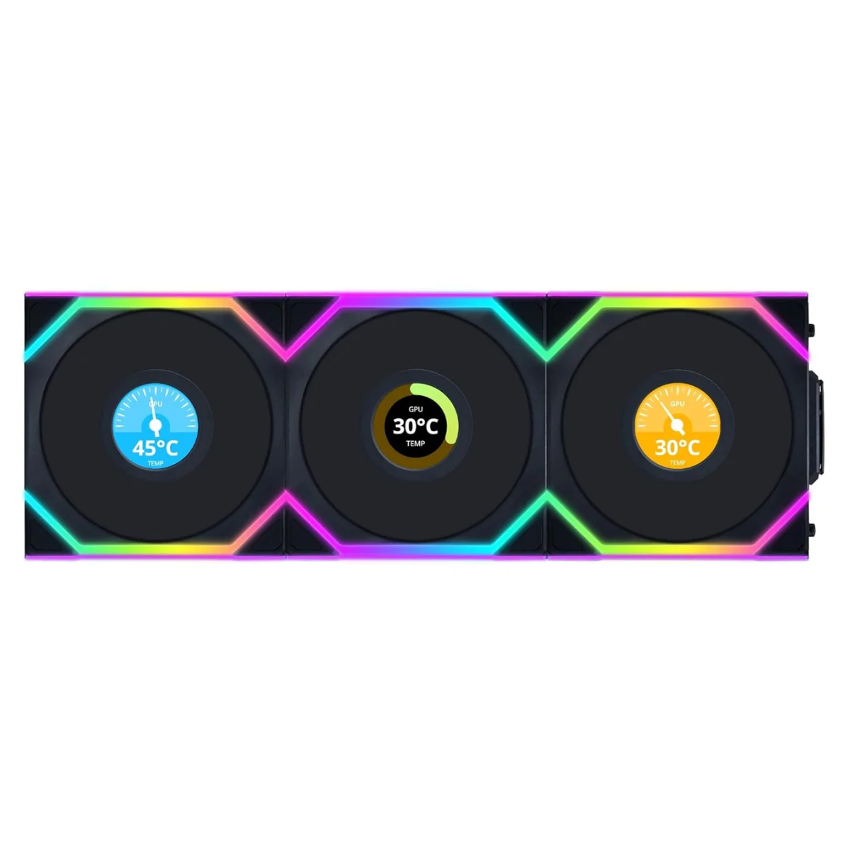 Lian Li UNI FAN SL120 Wireless LCD Reverse Blade Black