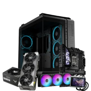 TUF Gaming RTX 5080 16GB OC + TUF Gaming 1000G + ROG CROSSHAIR X870E HERO + TUF Gaming GT502 Horizon ARGB + ROG RYUO IV 360 ARGB