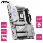 MSI MPG B850 EDGE TI WIFI – Scheda Madre AM5 B850 White/Silver, Wi-Fi 7, LAN 5G, PCIe 5.0, DDR5 8400+ (OC) - immagine 10