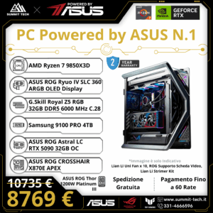 Summit PC N.1 – Ryzen 7 9850X3D / RTX 5090 32G / 32GB DDR5 / 4TB SSD / Wi-Fi 7 / 1200W / Win 11 Pro | Powered by ASUS