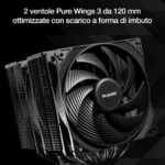 be quiet! Pure Rock Pro 3 Black – Dissipatore CPU Double Tower con 6 Heatpipe e Ventole Pure Wings 3 - immagine 9