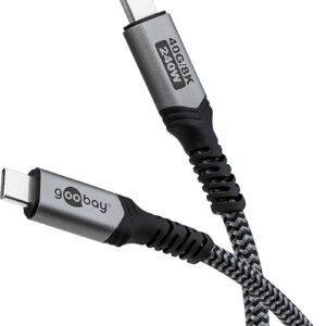TODO: Goobay Câble USB 4/Câble de charge rapide USB-C 240 watts 40 Gbit pour écran HD 8K/Câble haut débit type-C pour ordinateur portable & hub & téléphone portable/station d'accueil / 1,8m / 74213
