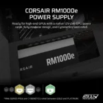CORSAIR RM1000e (2025) – Alimentatore ATX 1000W Modulare ATX 3.1 PCIe 5.1 Cybenetics Gold con 12V-2x6 per GPU - immagine 7