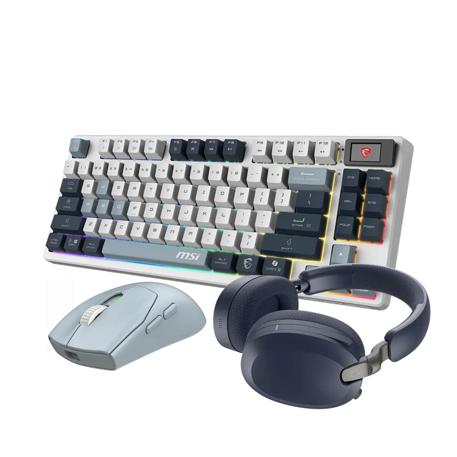 FORGE GK600 TKL W SKY IT + FORGE GM340 W SKY + MAESTRO 500 WIRELESS NAVY MSI FORGE GK600 TKL W SKY IT + FORGE GM340 W SKY + MAESTRO 500 WIRELESS NAVY