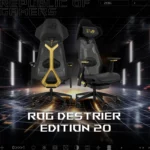 ASUS ROG Destrier Edition 20 – Sedia Gaming Ergonomica Black Gold 150kg, Braccioli 3D 360°, Supporto Lombare, Reclino 135° - immagine 2