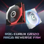 ASUS ROG Eurux GR120 ARGB Reverse Fan Single Pack – Ventola 120mm Reverse PWM 2200 RPM, 70 CFM, 3,0 mmH₂O e Aura Sync - immagine 2