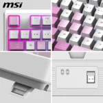 MSI FORGE GK600 TKL WIRELESS VIOLET – Tastiera Gaming Meccanica TKL 80% Layout Italiano, Hot-Swap, PBT, 2.4GHz, Bluetooth, Display 1,06” e RGB - immagine 11