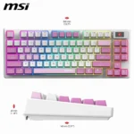 MSI FORGE GK600 TKL WIRELESS VIOLET – Tastiera Gaming Meccanica TKL 80% Layout Italiano, Hot-Swap, PBT, 2.4GHz, Bluetooth, Display 1,06” e RGB - immagine 12