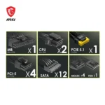 MSI MAG A1250GL PCIE5 – Alimentatore PC Gaming 1250W ATX 3.1 PCIe 5.1 600W 80 PLUS Gold Full Modular PSU con Ventola FDB 135mm - immagine 10