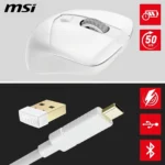 MSI VERSA 300 WIRELESS WHITE – Mouse Gaming Wireless 60g, 8000 DPI, Tri-Mode, Kailh Switch e Diamond Side Grips Bianco - immagine 9