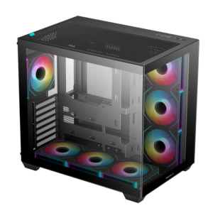 DeepCool CG530 7F – Case Gaming ATX Dual Chamber Panoramico con Vetro Temperato 7 Ventole ARGB PWM USB-C Supporto GPU 410mm e Radiatore 360mm